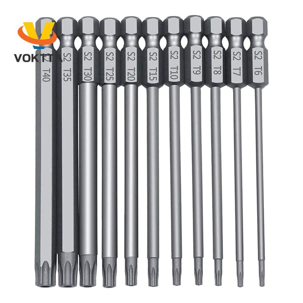Bộ 12 Mũi Tua Vít Lục Giác Từ Tính 1 / 4 "S2 Bằng Thép 50mm / 75mm / 100mm