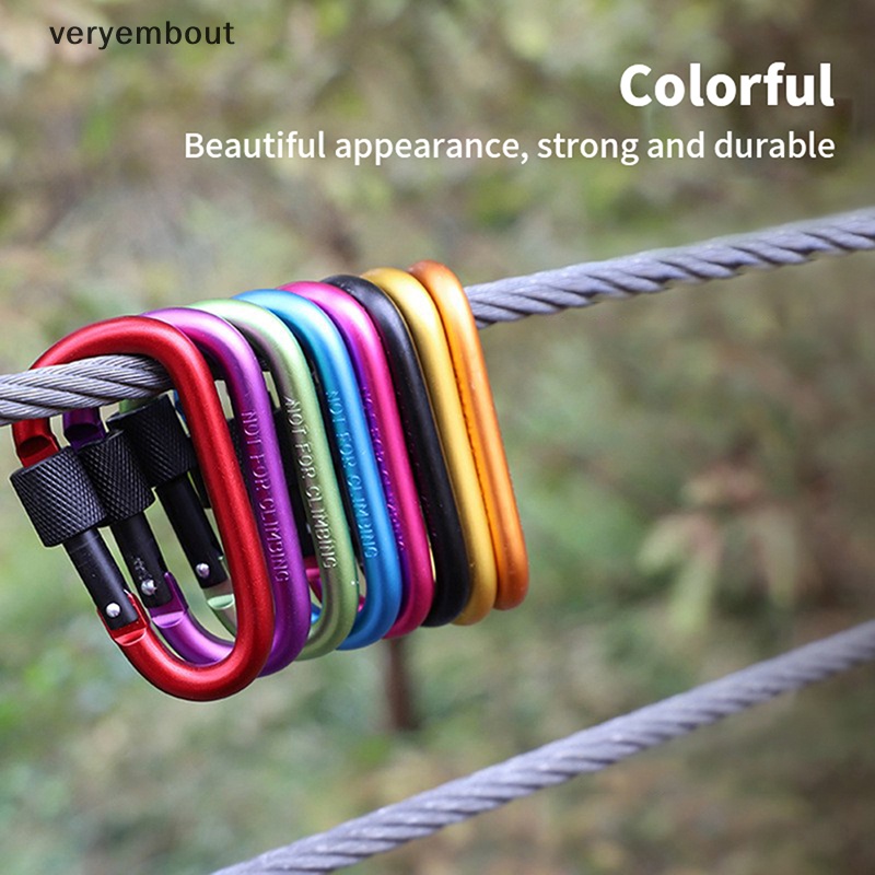 Ut Móc Khóa carabiner Nhanh Hình Chữ D Bằng Hợp Kim Nhôm Đa Năng