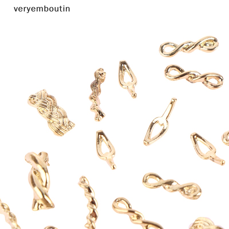 Set 10 / 20 Phụ Kiện Trang Trí Móng Tay Nghệ Thuật Kiểu Chuỗi Xích Màu Vàng / Bạc / Vàng Phong Cách