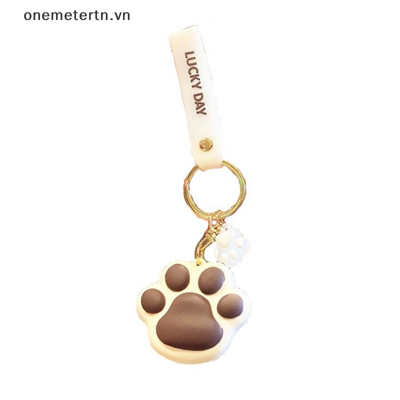Móc Chìa Khóa Hình Chân Mèo Bằng Cao Su Pvc Mềm Chống Thất Lạc