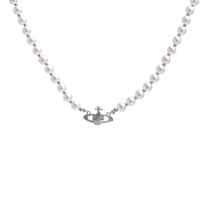 Saturn Vòng cổ Ngọc Trai Sang Trọng Phiên Bản Hàn Quốc niche Cao Cấp Cho Nữ Giới