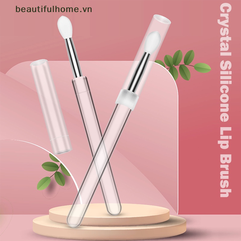 Cọ Tô Son Môi Bằng Silicone Kèm Nắp Đậy Chống Bụi