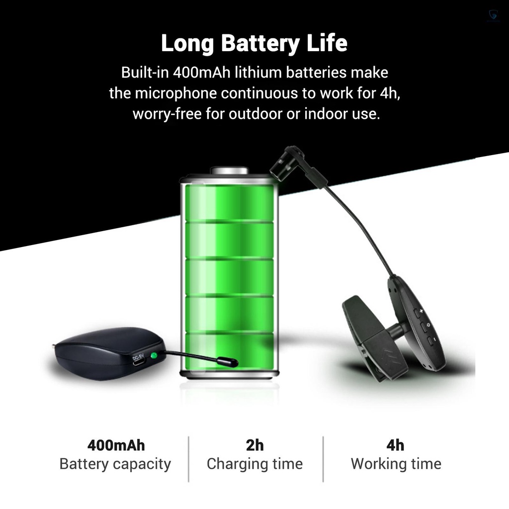 Micro Không Dây UHF Có Kẹp Cho Kèn Saxophone Trumpets Clarinet