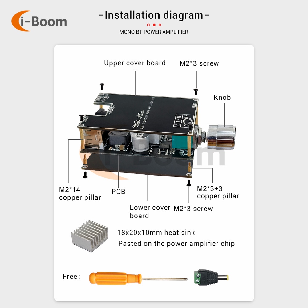 Bảng Mạch Khuếch Đại Âm Thanh Bluetooth Kênh Đơn ZK-1001B TPA3116 100W DC 7-24V Kèm Hộp Đa Năng