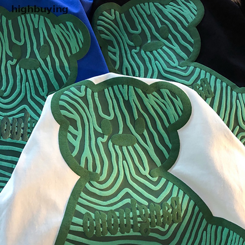 Áo Thun Tay Ngắn Cổ Tròn In Hình Gấu Phong Cách Retro Cho Nữ