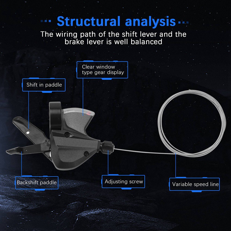 Bộ kích hoạt bộ chuyển số tốc độ Altus M370 9 SL-M370 3X9 với cáp bên trong