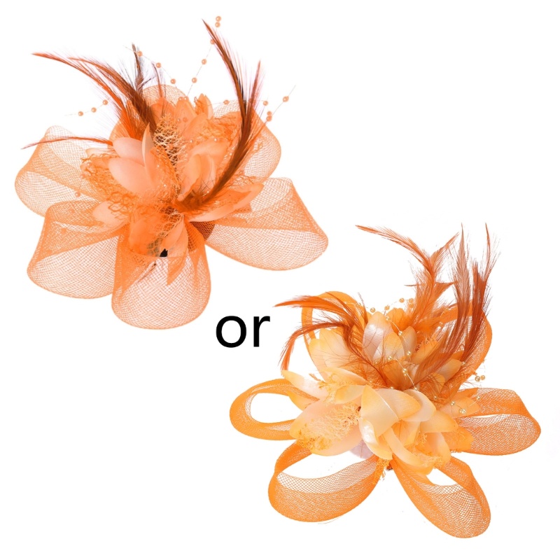 Kẹp Tóc Ruy Băng Lưới Đính Hoa Và Ngọc Trai Giả Màu Trơn Kiểu Vintage Thời Trang Dự Tiệc 20s 50s