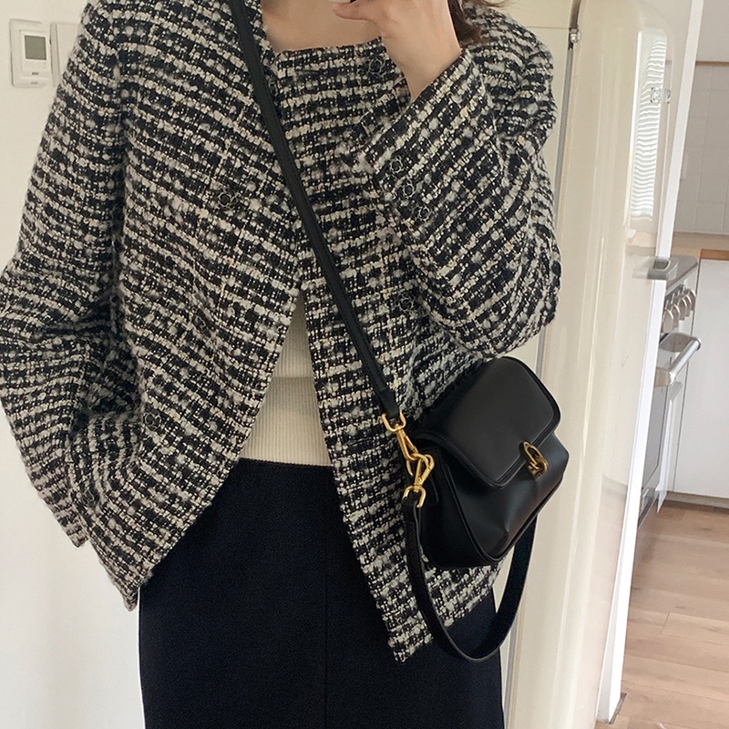 Ielgy Túi Xách baguette Thiết Kế Có Khóa Cài Phong Cách retro Cao Cấp Dành Cho Nữ