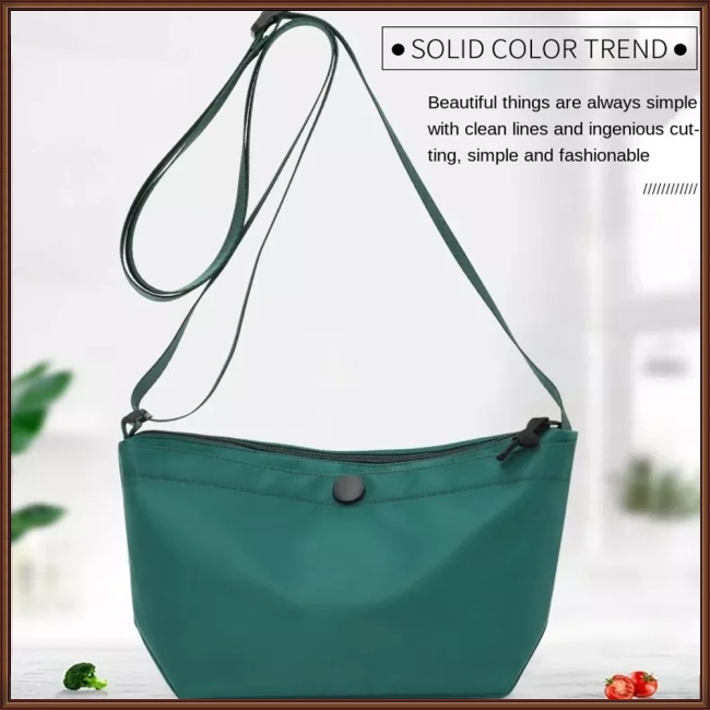 Túi Đeo Chéo Bằng Vải Nylon Gọn Nhẹ Chống Nước Có Khóa Kéo Thời Trang Cho Nữ