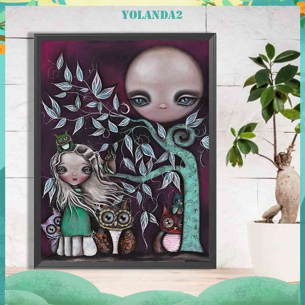 Tranh Đính Đá Kim Cương Toàn Bộ 5D DIY Hình Vẽ Cô Gái Trang Trí Nhà Cửa