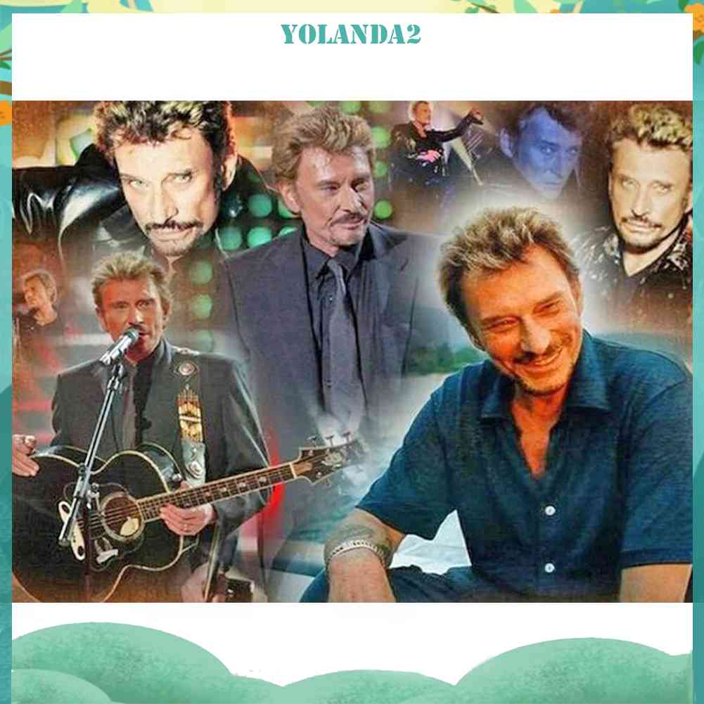 Bộ Tranh Đính Đá 5D Tự Làm Toàn Diện Họa Tiết Johnny Hallyday Trang Trí Nhà Cửa