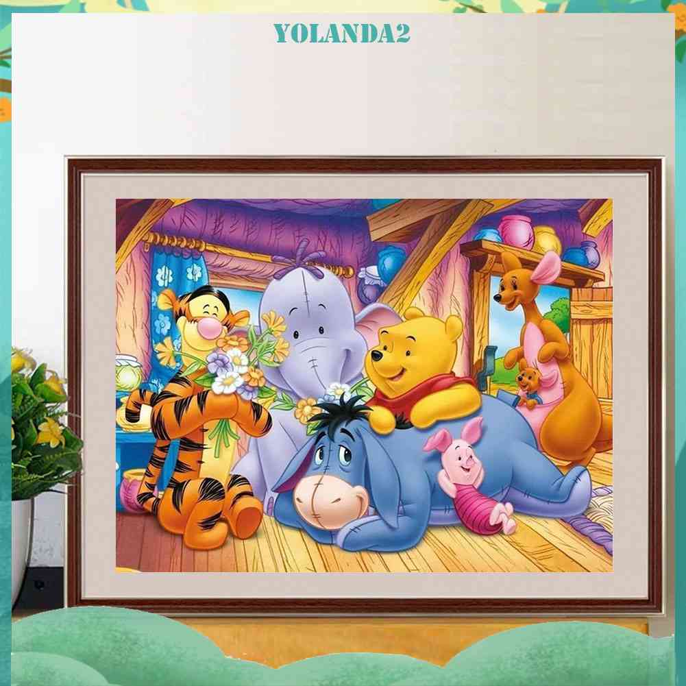 Tranh Đính Đá Kim Cương Toàn Bộ 5D DIY Hình Gấu Pooh