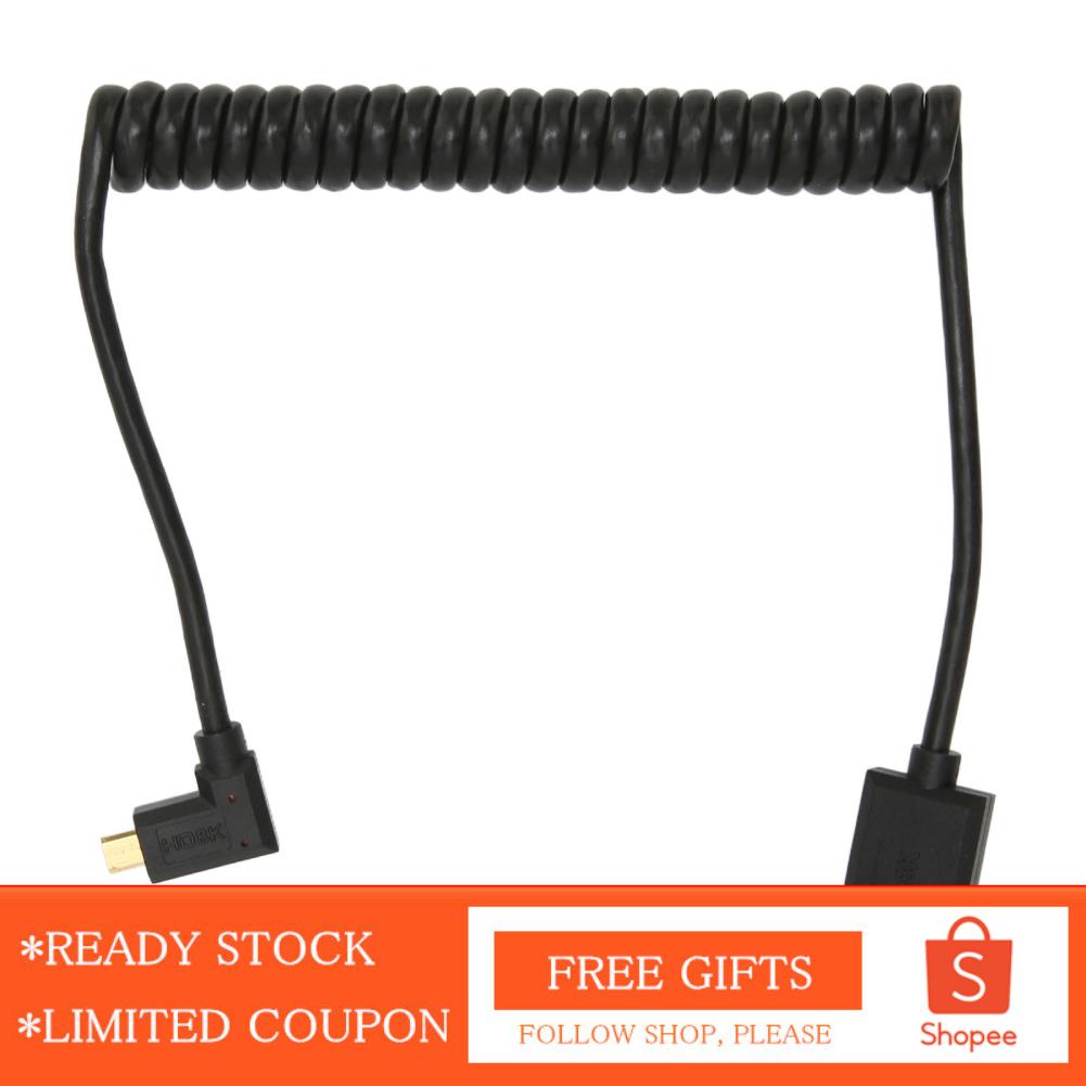 Alwaysonline HD Multimedia Interface Cable Micro to Female UHD 8K 60Hz 4K 120Hz 48Gbps Coiled Video Cord for Camera  hot sale