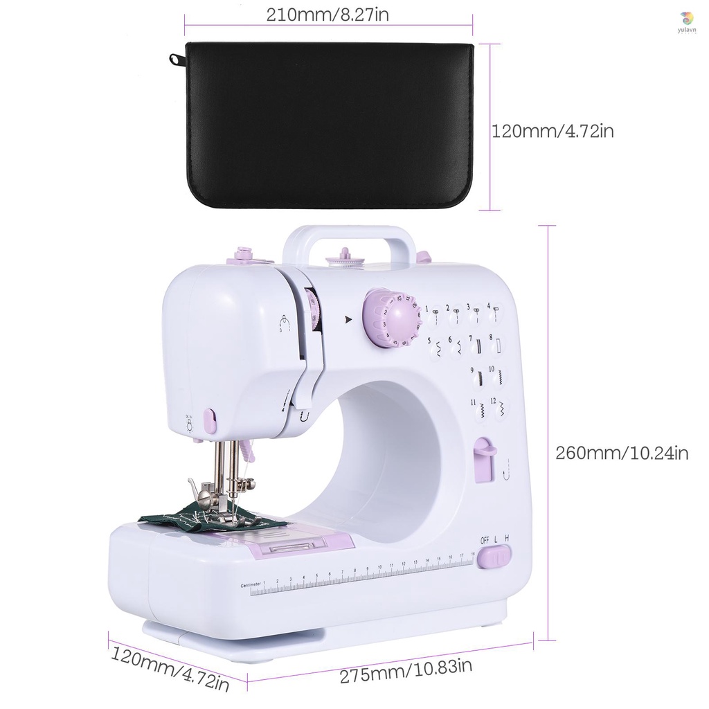 Bàn Đạp Chân Máy May Gia Dụng Đa Năng 2 Tốc Độ Điều Chỉnh Được 12 Khâu Có Đèn LED + 172 Phụ Kiện Bằng Da Dành Cho Người Mới Bắt Đầu