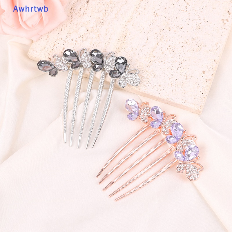 Lược Cài Tóc Hình Bướm Đính Đá Phong Cách Hàn Quốc Cho Người Lớn Mới