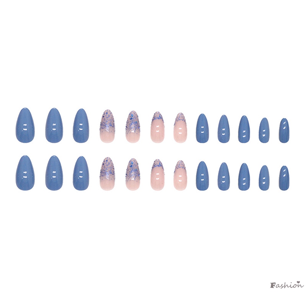 Móng Tay Giả Kim Tuyến Màu Xanh Dương Ngọt Ngào Và Quyến Rũ Có Thể Tái Sử Dụng