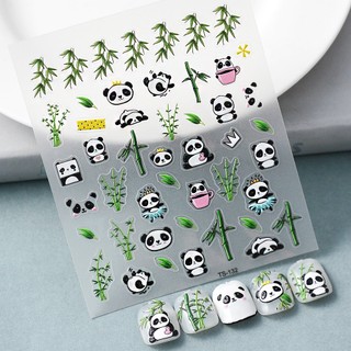 Miếng Dán Móng Tay Dập Nổi Ba Chiều Họa Tiết Gấu Trúc Hoạt Hình Dễ Thương Dành Cho Phụ Nữ Mang Thai Và Trẻ Em