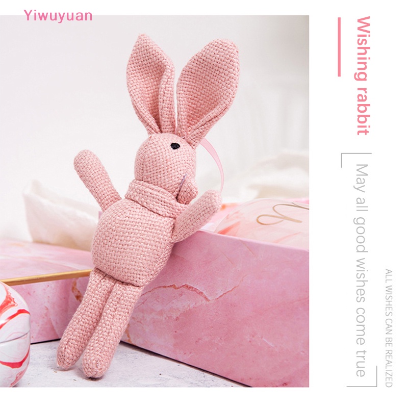 < Yiwuyuan > Búp Bê Thỏ Linen Dài Kiểu Mới Tự Trang Trí Túi Xách