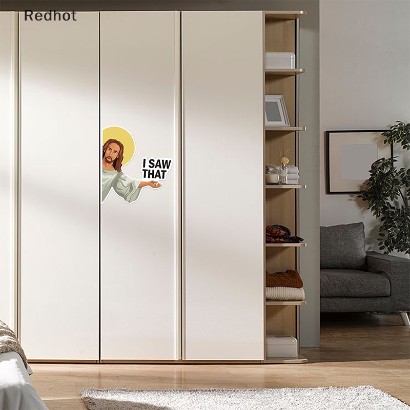 Bộ 10 Miếng Dán Trang Trí Xe Hơi Chống Nước In Chữ Jesus I Saw That Vinyl