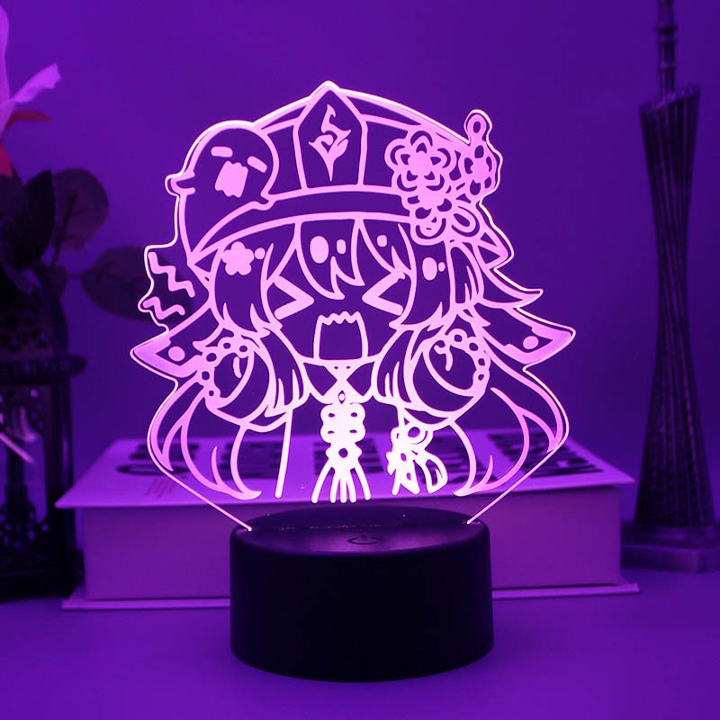 Đèn Ngủ 3d HT3 Genshin Va Chạm Sạc USB Yae Miko Nahida Hutao TH3