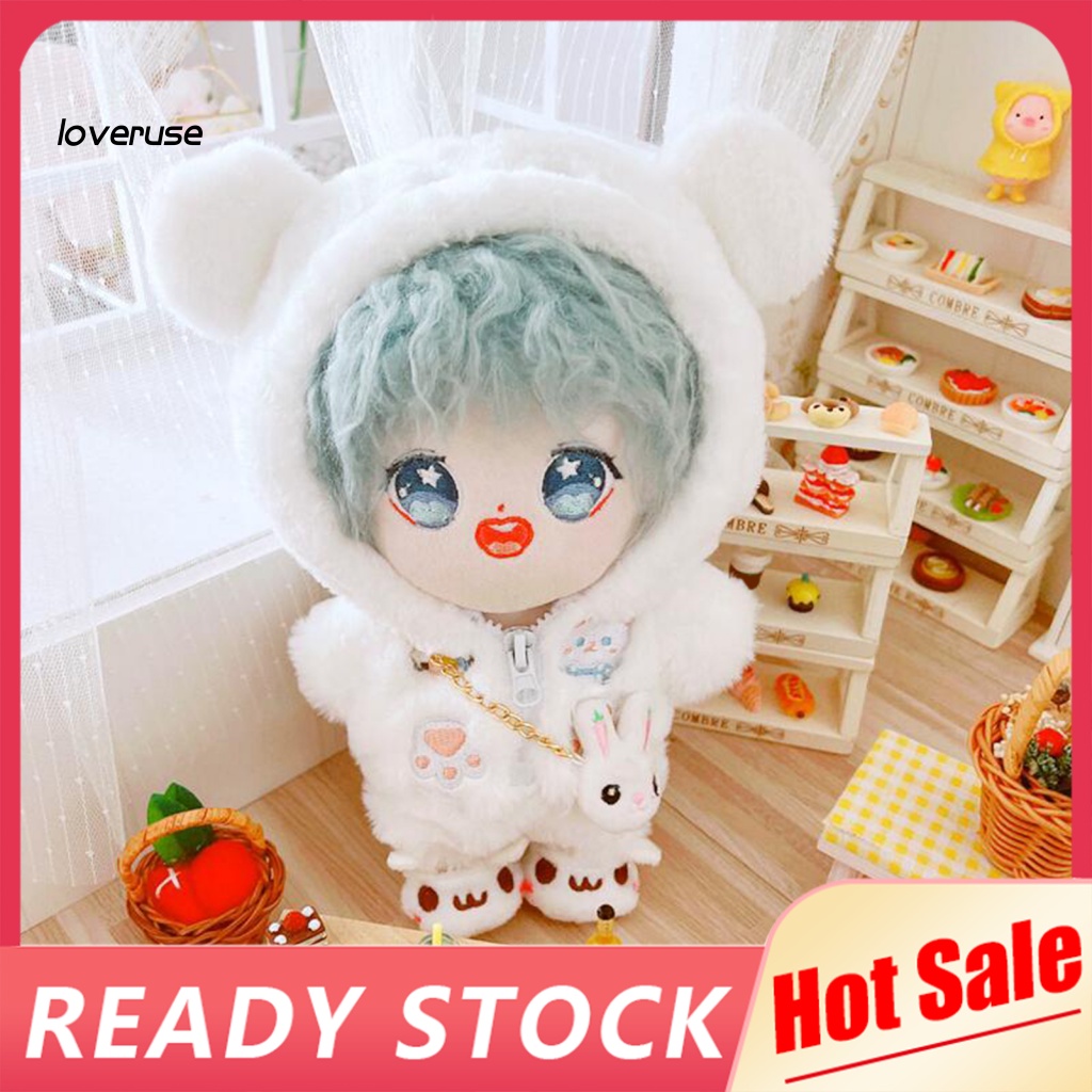 1 Bộ Áo Khoác Và Quần Có Khóa Kéo Màu Trắng Dành Cho Búp Bê