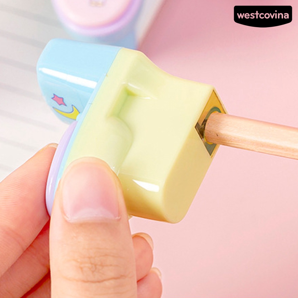 [COD]♪Set 2 Đồ Chuốt Bút Chì In Họa Tiết Hoạt Hình Màu Sắc Ngẫu Nhiên Kèm Đồ Chuốt