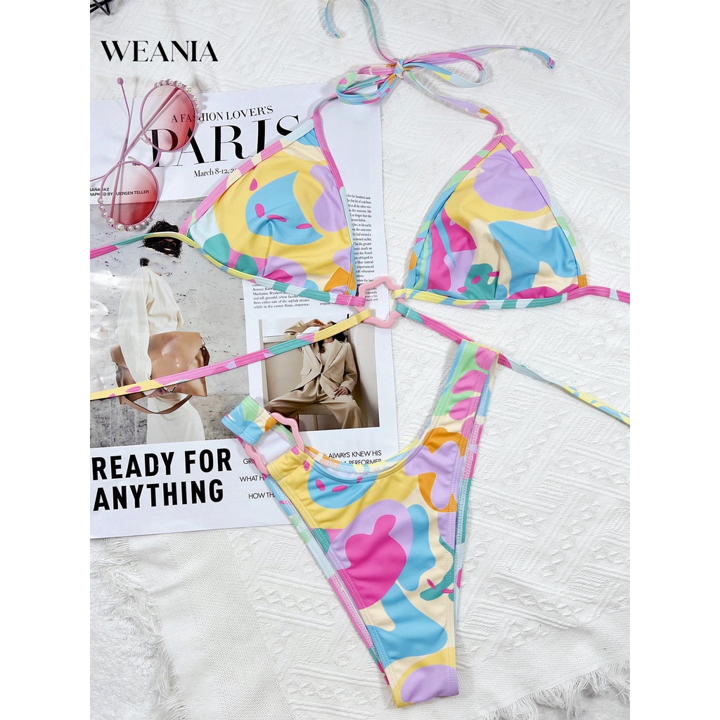 Bộ Bikini Màu Sắc Macaron Quyến Rũ Thời Trang Mùa Hè Cho Nữ