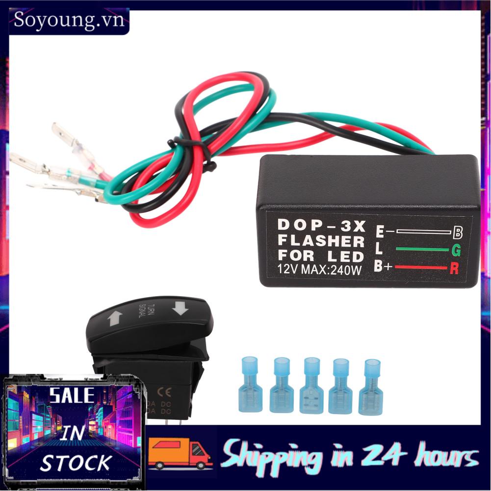 Soyoung Turn Signal Rocker Switch  ABS Wide Compatibility 12V Insulated Long Service Life High Hardness Turn Light Terminals Kit  for Replacement for ATV