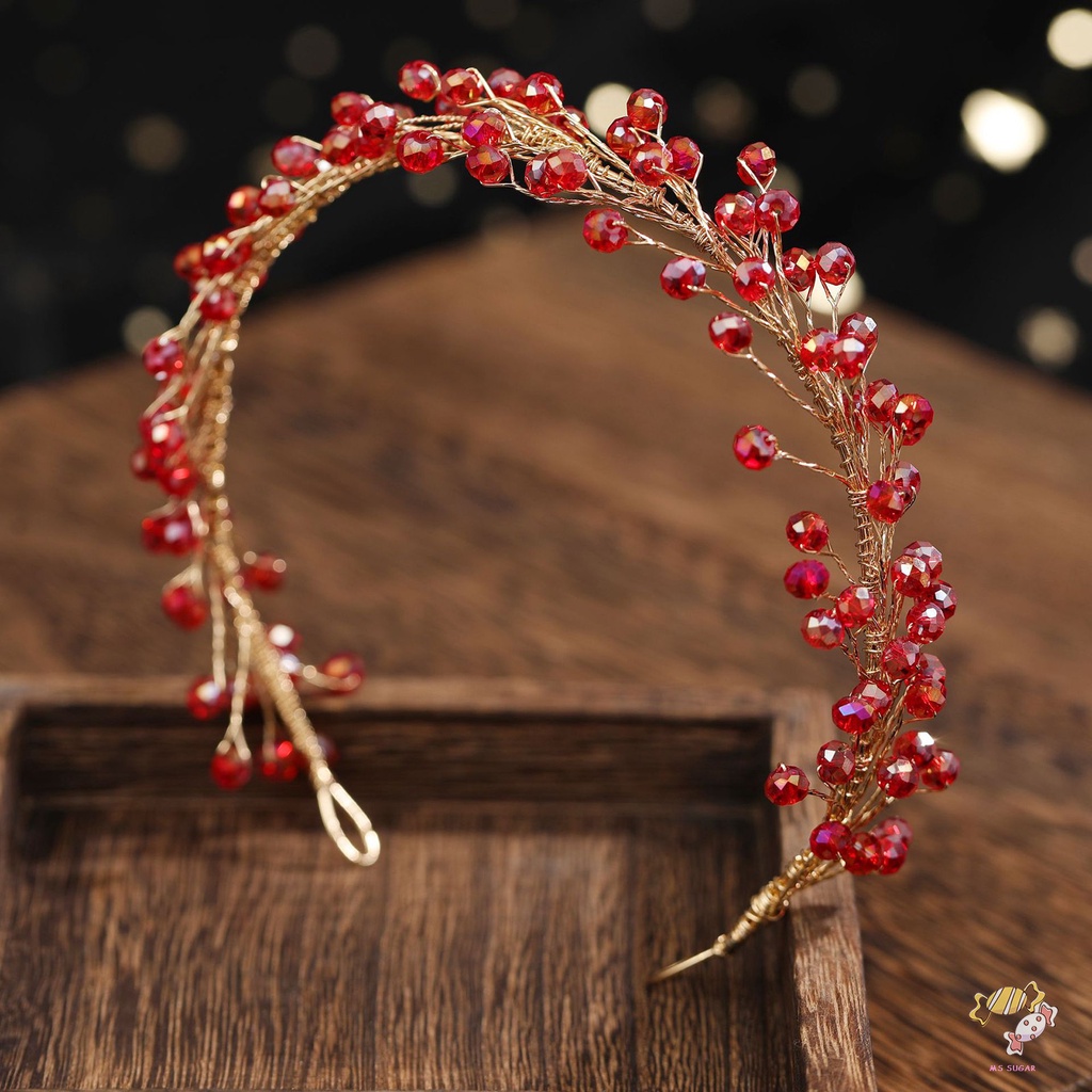 YADORNOS Vòng Hoa Đội Đầu Bằng Acrylic Đính Hạt Pha Lê Cho Cô Dâu