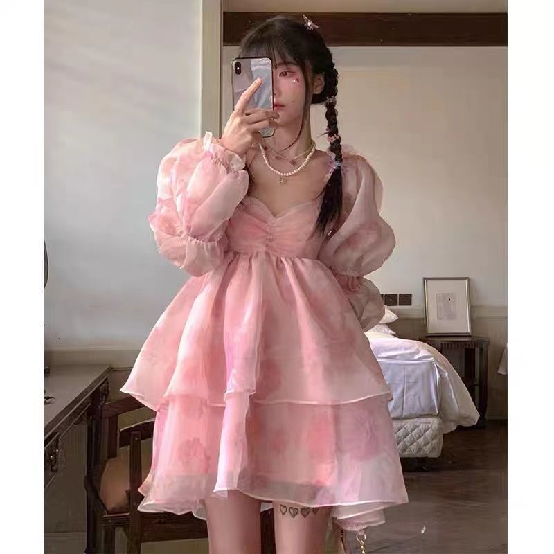 CheeseBunny Đầm babydoll xoè công chúa pháp cao cấp, chất liệu organza, sang chảnh