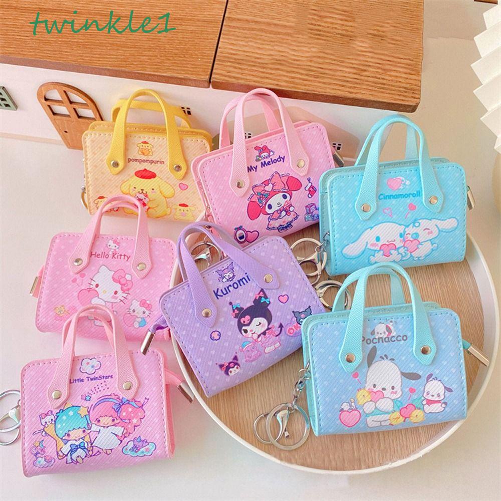 Túi Da PU Đựng Son Môi / Mỹ Phẩm Trang Điểm Họa Tiết Mèo Kitty Lấp Lánh Cho Nữ