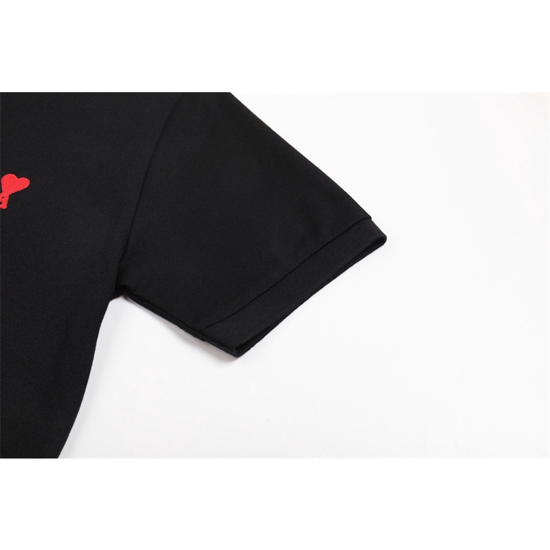 Áo Thun polo Ngắn Tay Thêu Hình Trái Tim Nhỏ Thời Trang Unisex M-I88-Jkrtt3Wetgdfe