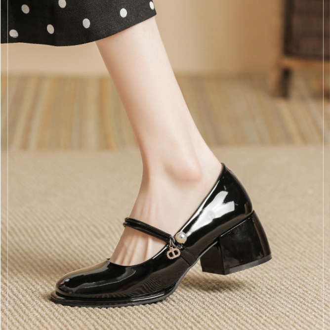 Giày Cao Gót Nữ Màu Đen Phong Cách Hàn Quốc