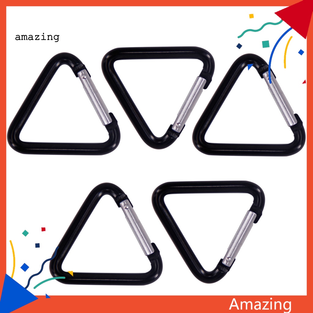 Set 5 Móc Khóa Tam Giác Bằng Hợp Kim Nhôm Chuyên Dụng Cho Túi Xách Leo Núi