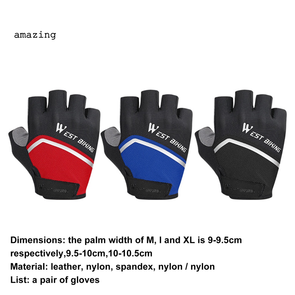 1 Đôi Găng Tay Nửa Ngón Bằng Da Giả Thoải Mái Chống Trầy Xước Khi Đi Xe Đạp