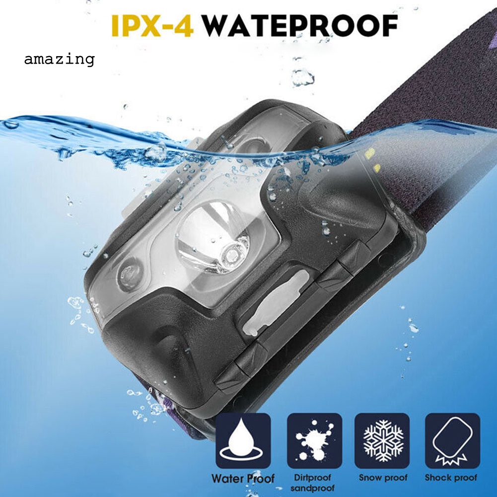 Đèn LED Đeo Đầu Siêu Sáng Chống Thấm Nước Có Cảm Biến Tiện Dụng