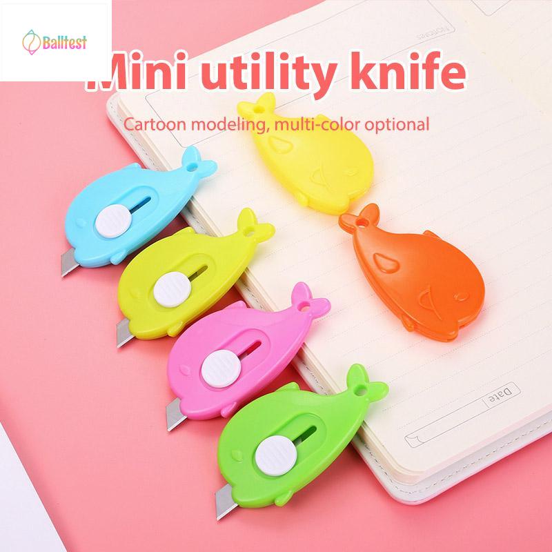 💜Dao tiện ích dao mini Dao Rọc Giấy Bỏ Túi Mini minh họa cá heo móc khoá cute