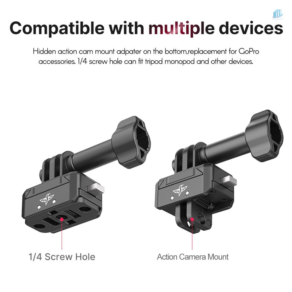 Đế Tháo Lắp Nhanh Ulanzi Bằng Nhôm Tải Trọng Tối Đa 2KG Giao Diện 1 / 4 Thông Dụng Cho Máy Ảnh Hành Động