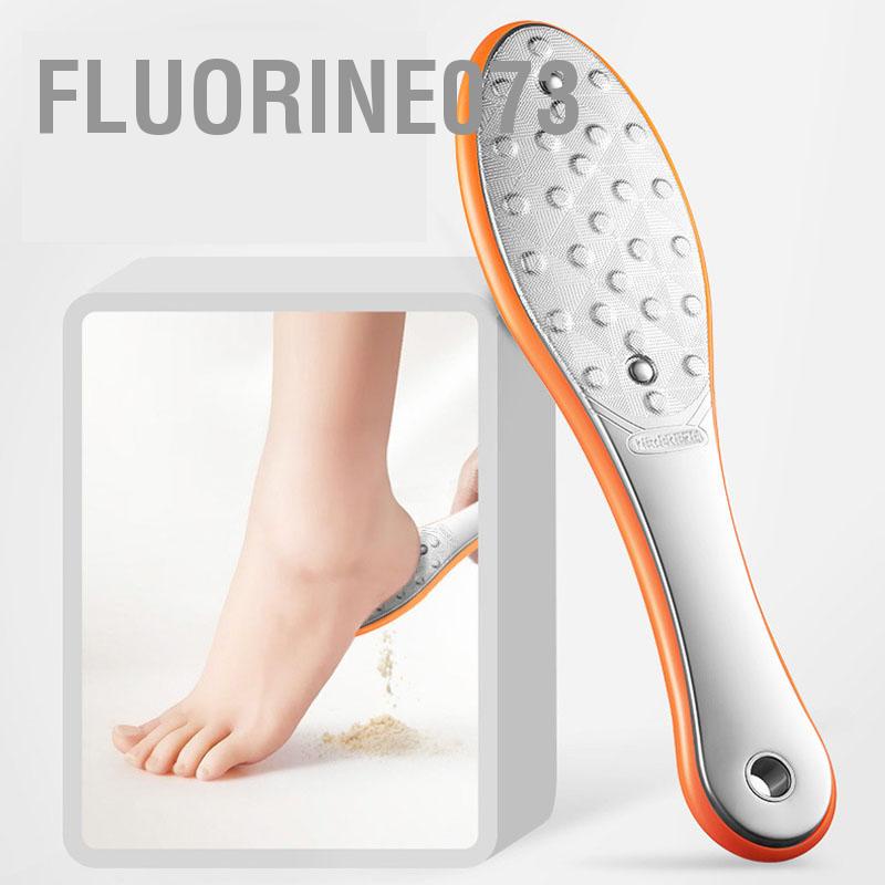 Fluorine073 Chất tẩy vết chai chân bằng thép không gỉ hai mặt để loại bỏ da cứng