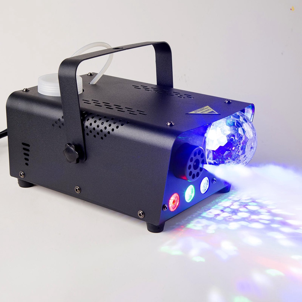 Máy Tạo Khói Sân Khấu Di Động 600W RGB Với Đèn LED 3 Màu 250ml Điều Khiển Từ Xa Tiện Dụng