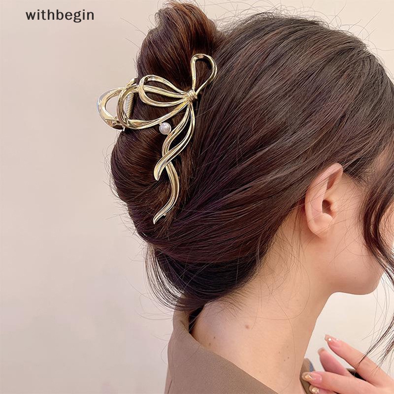 Kẹp Tóc Hình Cá Mập Đính Ngọc Trai Giả Bằng Kim Loại Thời Trang Cho Nữ