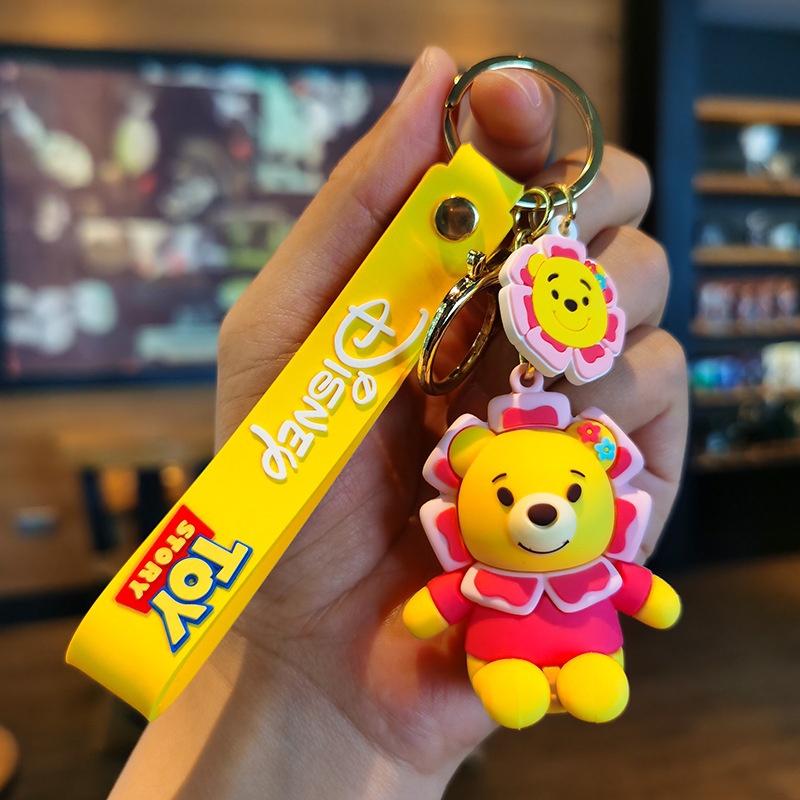 Disney Móc Khóa Hình Gấu Pooh Và Hoa Hướng Dương Xinh Xắn