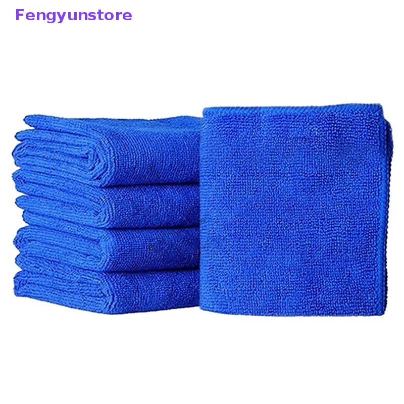 Set 5 Khăn Lau Xe Hơi Bằng Vải Vi Sợi Màu Xanh Dương Tuyệt Vời