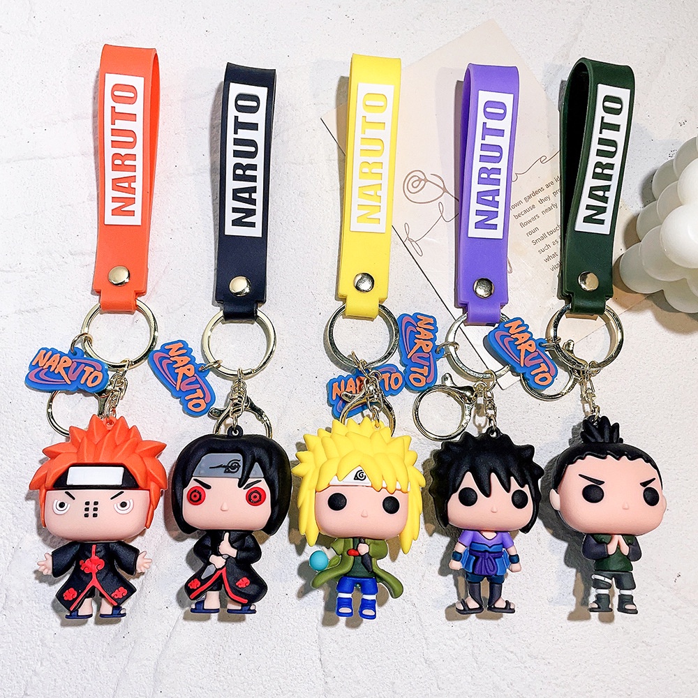 Móc Khóa Nhựa Pvc Hình Naruto Itachi Kakashi