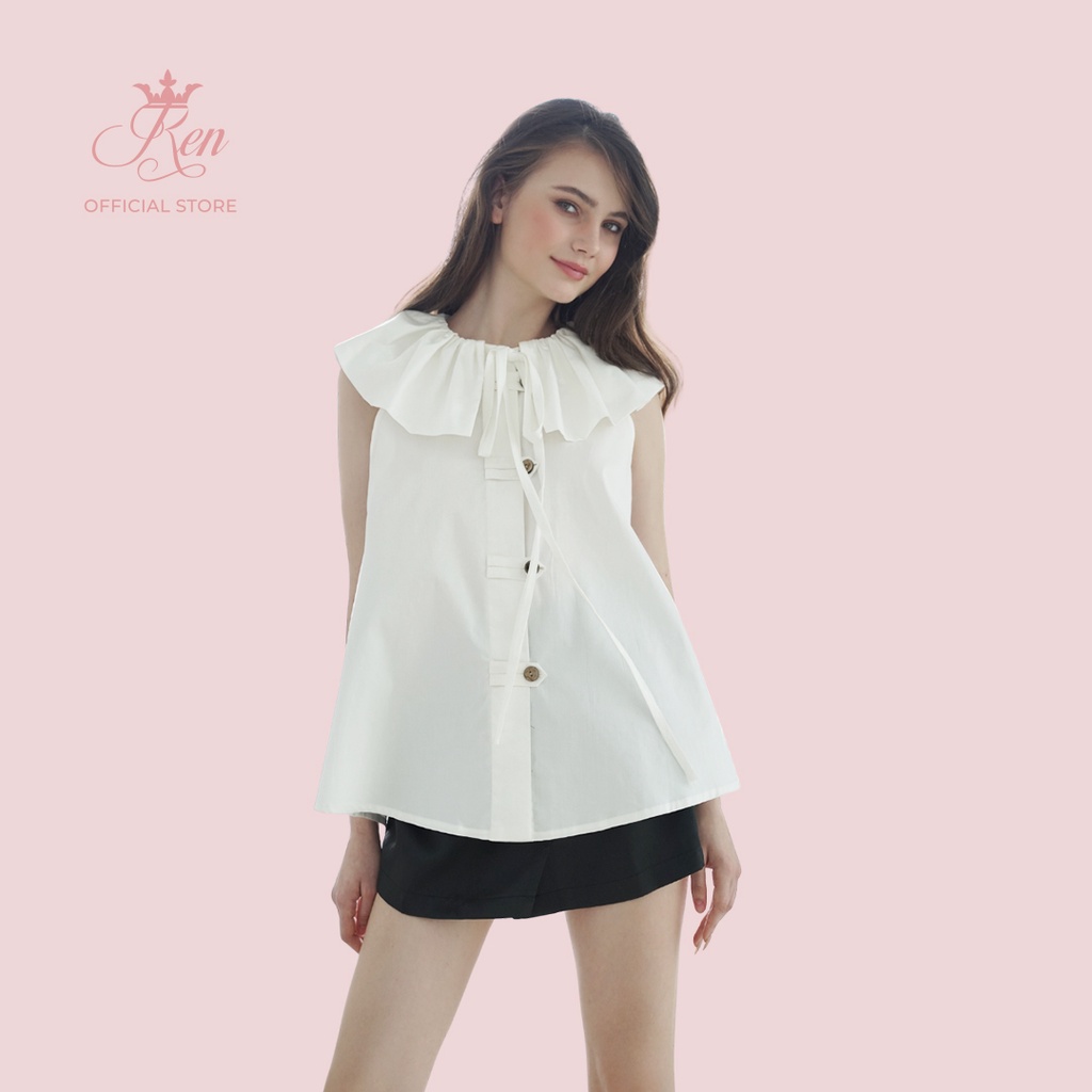 REN BY TEE - Áo Cổ Xếp Ly Gài Nút