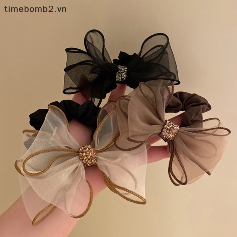 Dây Buộc Tóc Lưới Màu Đỏ Thiết Kế Đơn Giản Thời Trang Mới 2022