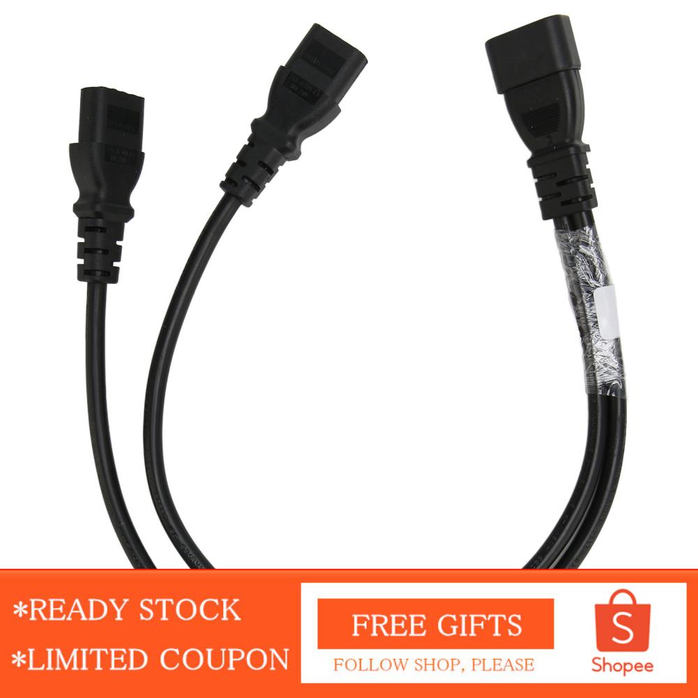 Alwaysonline Single C14 to Dual 5 15R C13 Cord Short Power UPS Server Y Splitter Adapter Cable for PC  Printer