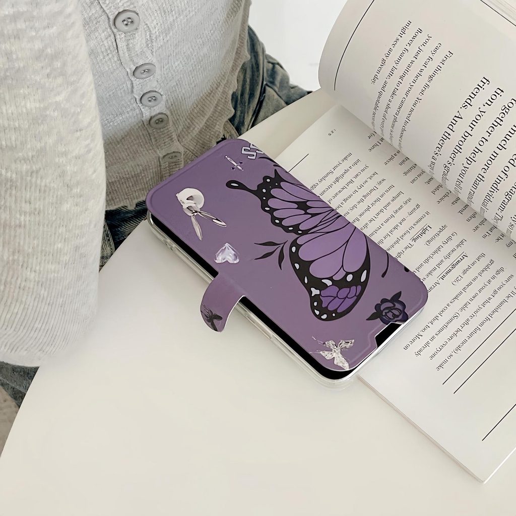 Ốp Điện Thoại Silicon tpu Mềm Trong Suốt Chống Sốc In Họa Tiết Bươm Bướm Dành Cho iPhone 14 13 12 11 PRO MAX