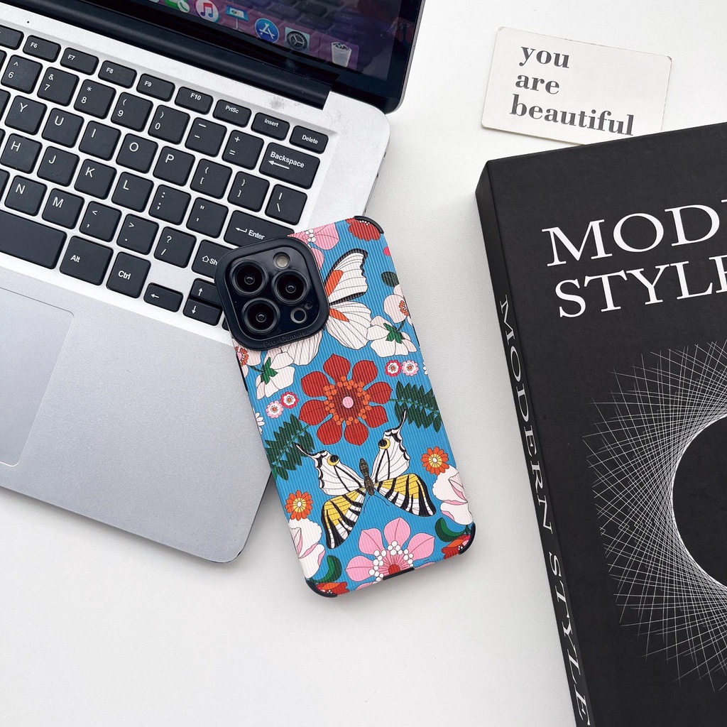 Ốp Điện Thoại tpu Dẻo Họa Tiết Bươm Bướm Màu Đen Đơn Giản Chống Rơi Cho iPhone 14 13 12 11 Pro Max XS XR 7 8 Plus