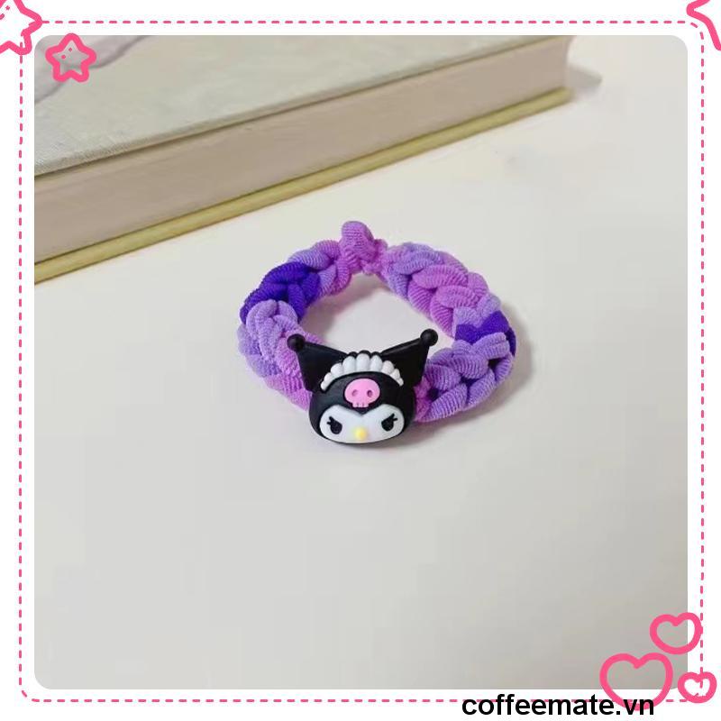 ⚡SANRIO dây buộc tóc cao su tự làm hình kuromi hoạt hình dễ thương cho cặp đôi